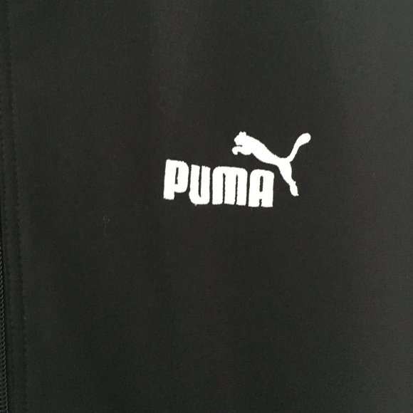 Puma Men's Black/ White/ Red Track Zipper Front Jacket Size Large - Picture 3 of 5